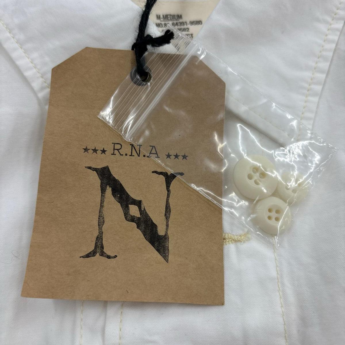 ジャケット R.N.A ミリタリーシャツ ジャケット WHT M M ホワイト