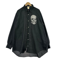 長袖シャツ Yohji Yamamoto POUR HOMME 94AW マリオネット期 スカルプリントシャツ M ブラック