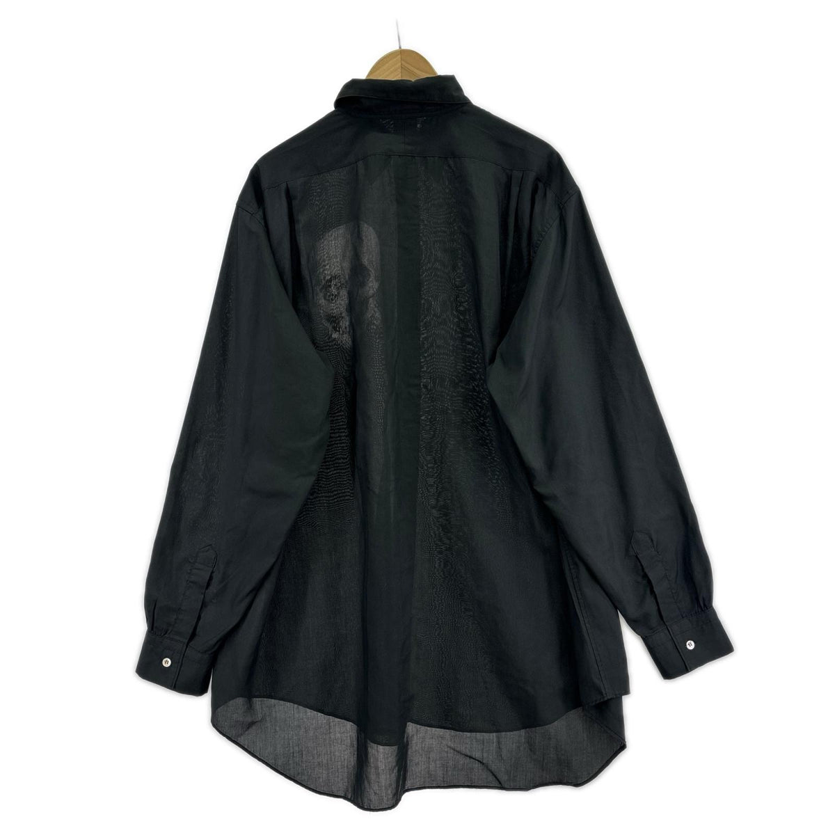 長袖シャツ Yohji Yamamoto POUR HOMME 94AW マリオネット期 スカルプリントシャツ M ブラック