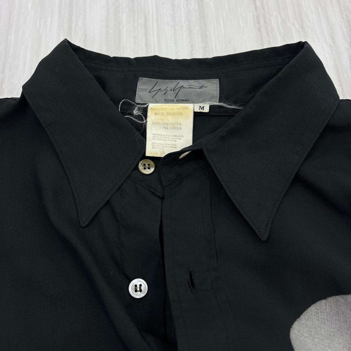 長袖シャツ Yohji Yamamoto POUR HOMME 94AW マリオネット期 スカルプリントシャツ M ブラック