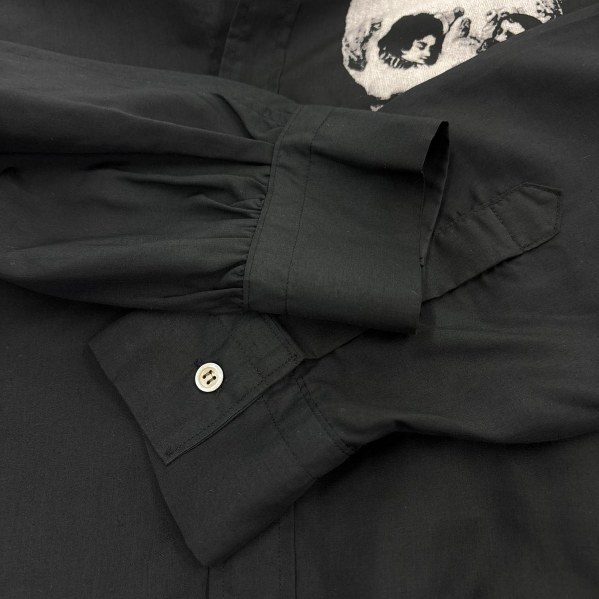 長袖シャツ Yohji Yamamoto POUR HOMME 94AW マリオネット期 スカルプリントシャツ M ブラック