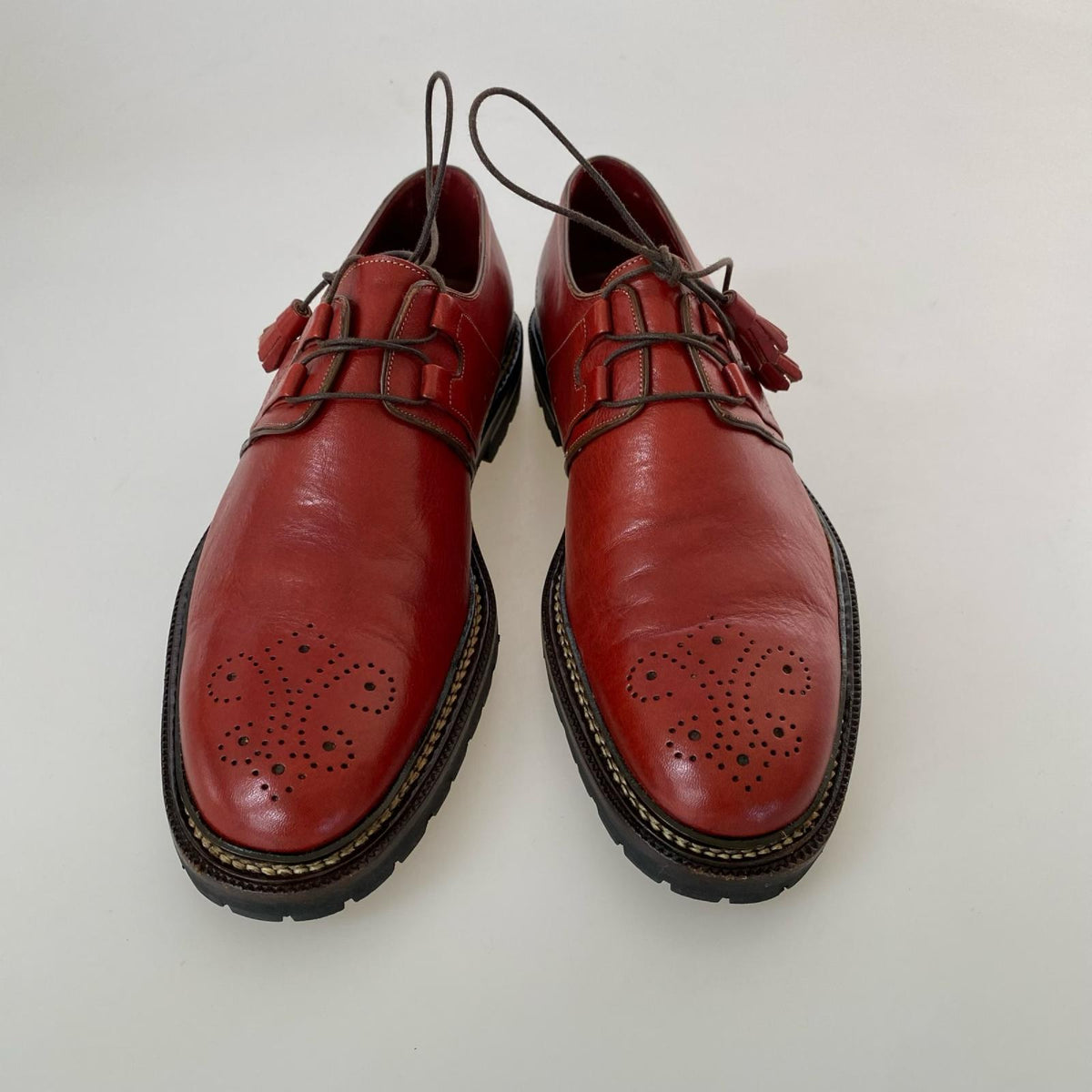 シューズ DUCAL ANGIOLO MANETTI チップ レザーシューズ ブラウン