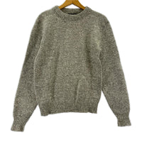 ニット 80-90s 黒タグ ウール混セーター USA製 GRY (S) S ベージュ
