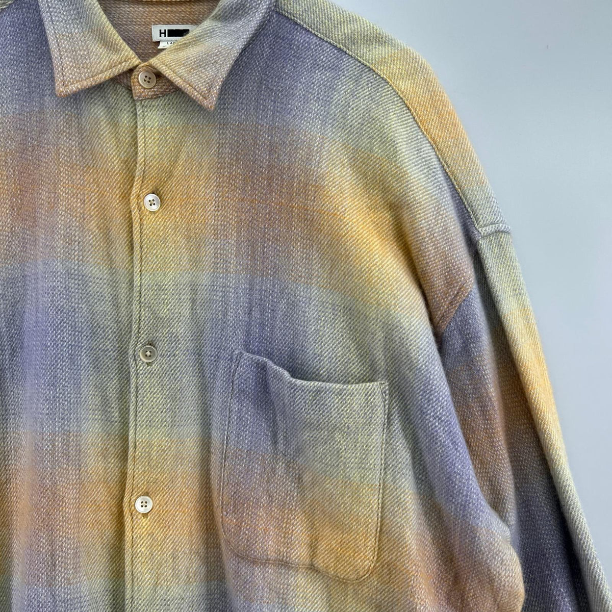 長袖シャツ H BEAUTY&YOUTH CASHMERE COTTON CHECK WIDE SHIRT L マルチカラー