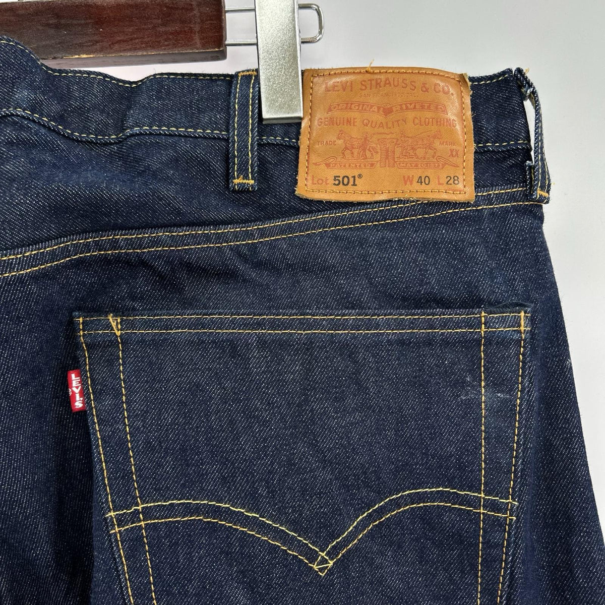 デニムパンツ Levi's PREMIUM JS別注 501 セルビッチデニムパンツ 40 ネイビー