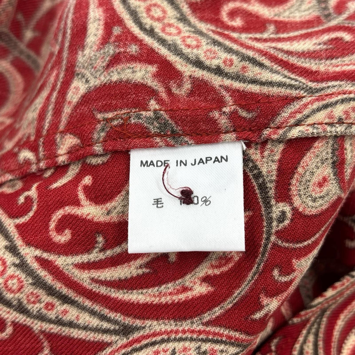 長袖シャツ Y’s for men 80s頃 茶タグ ペイズリーシャツ 赤 レッド