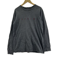 長袖Tシャツ L/S ボーダー チャコール SIZE:M M グレー