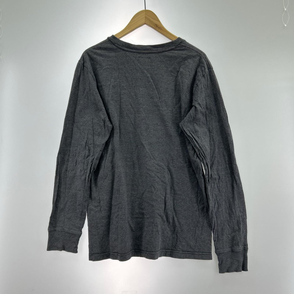 長袖Tシャツ L/S ボーダー チャコール SIZE:M M グレー