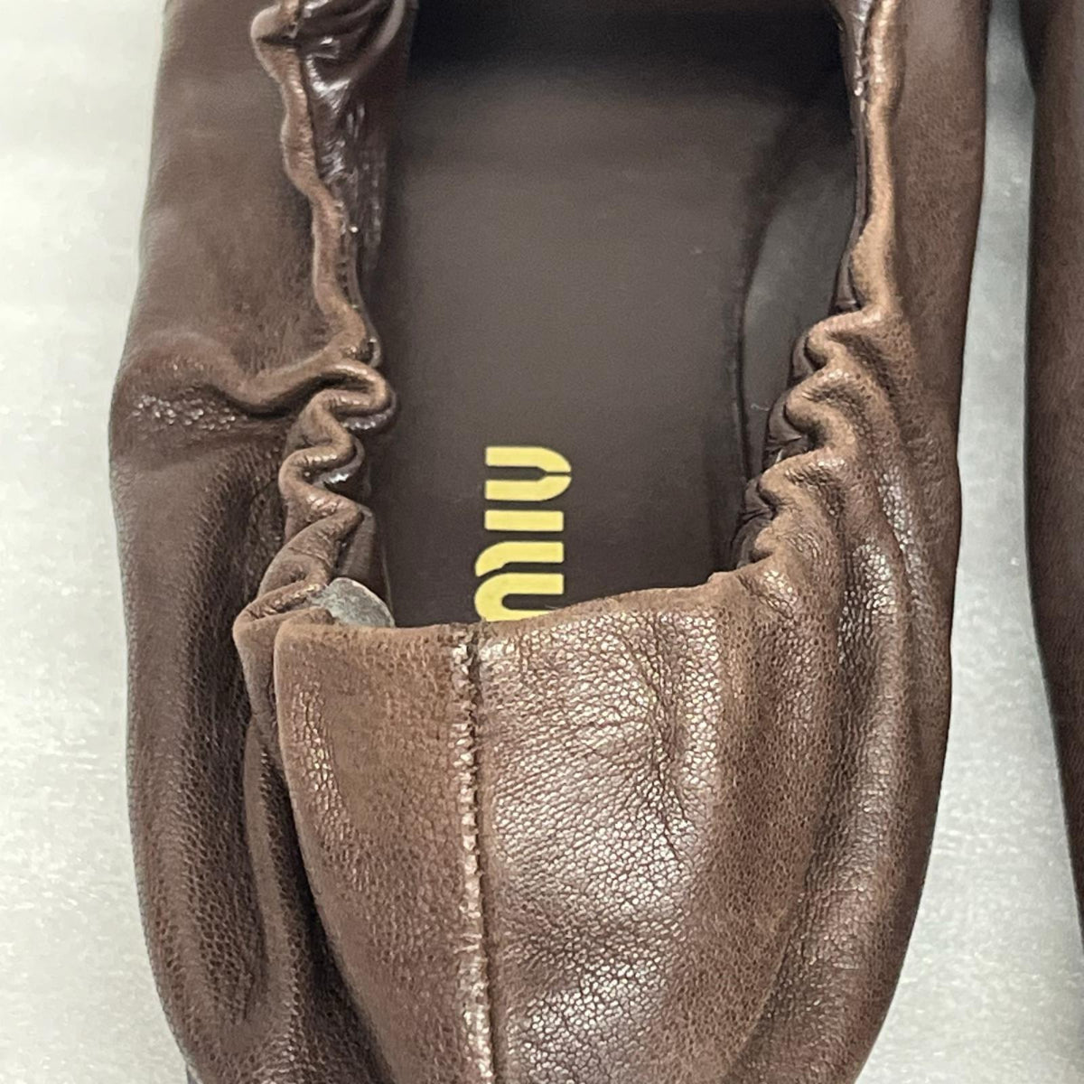 MIUMIU/ルーシュ/ナッパレザー/バレリーナ/サイズ40/5F340E 40