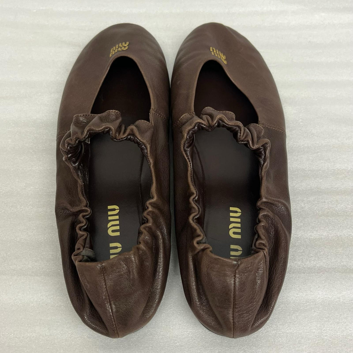 MIUMIU/ルーシュ/ナッパレザー/バレリーナ/サイズ40/5F340E 40