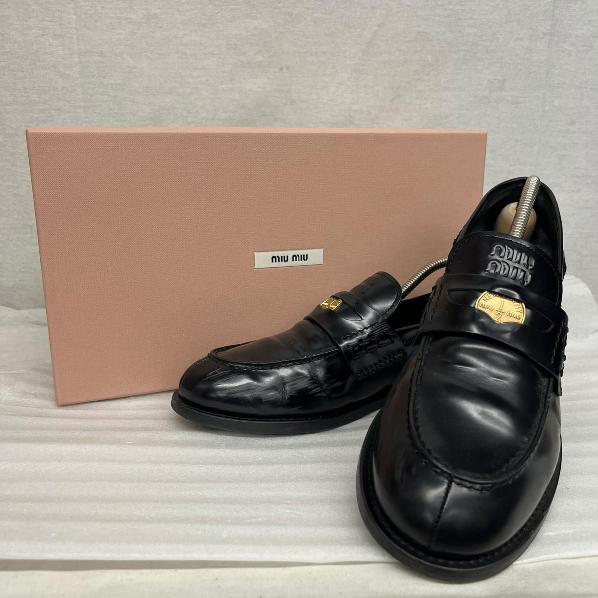 miumiu/ブラッシュドレザー/コインローファー/サイズ40/5D773D 40