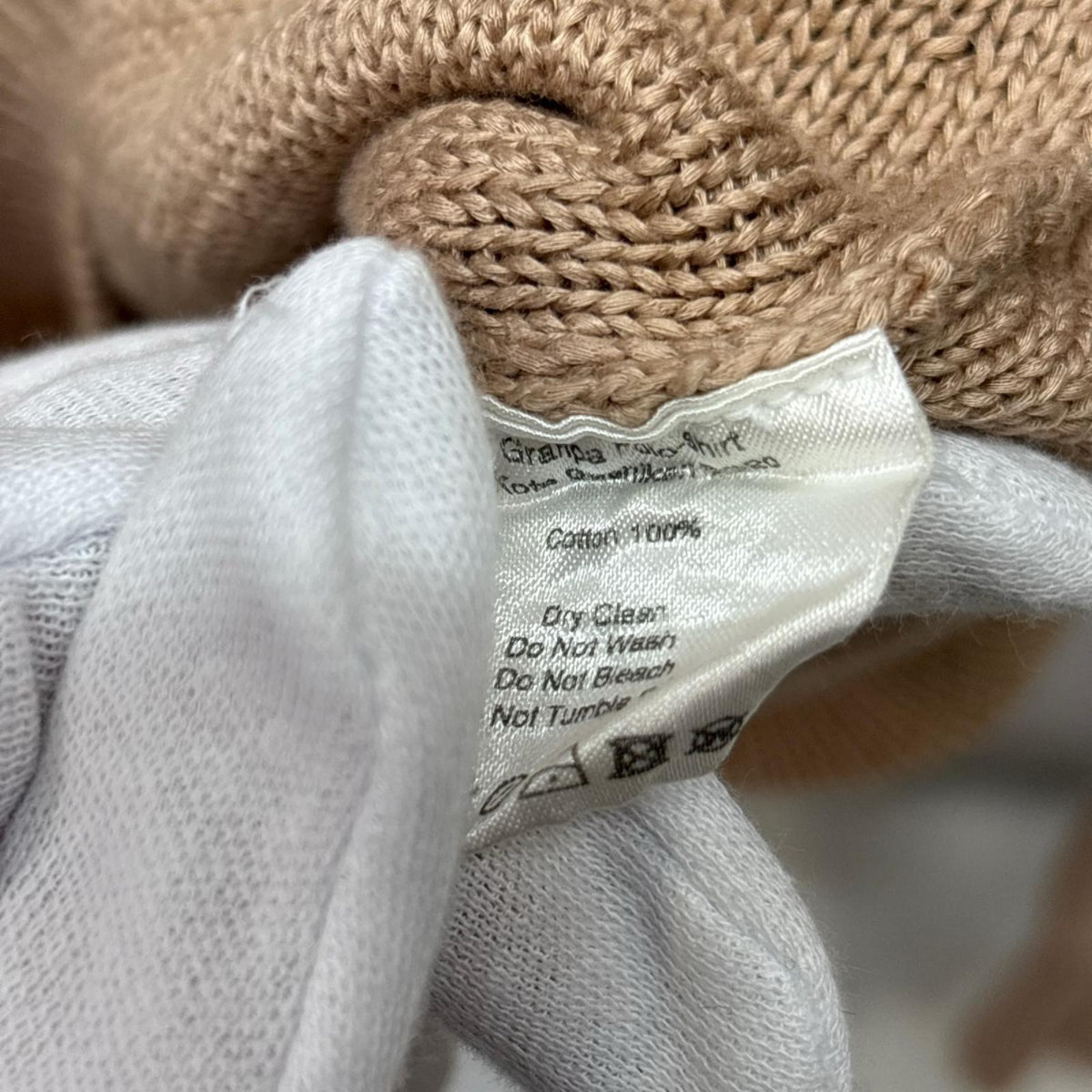 ニット 20SS Grandpa Knit Polo 茶 (F) フリー ベージュ