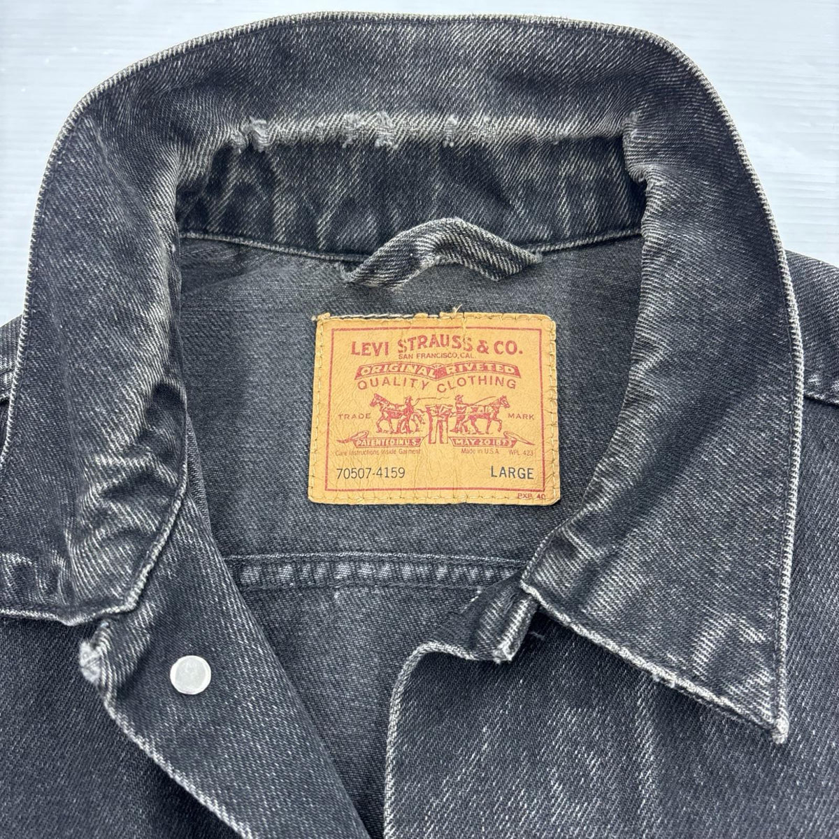 ジャケット Levi's 70507 ブラックデニムジャケット USA製 L ブラック