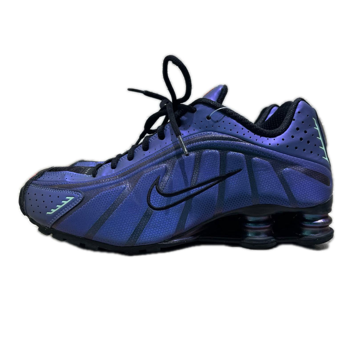 スニーカー shox r4 metallic blue 27cm