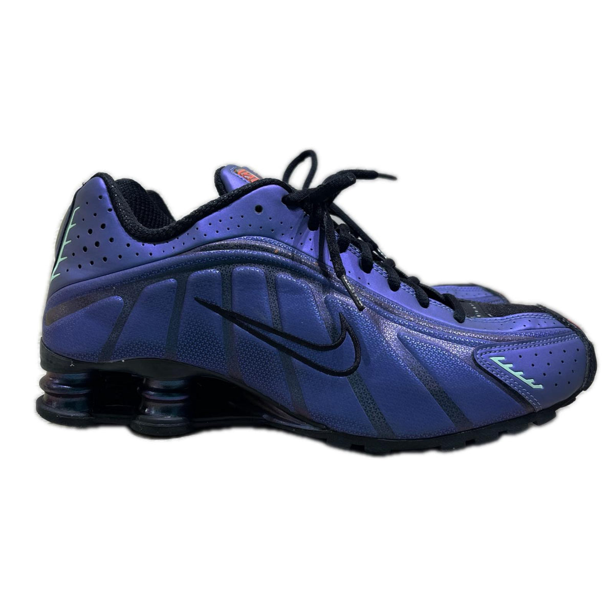 スニーカー shox r4 metallic blue 27cm