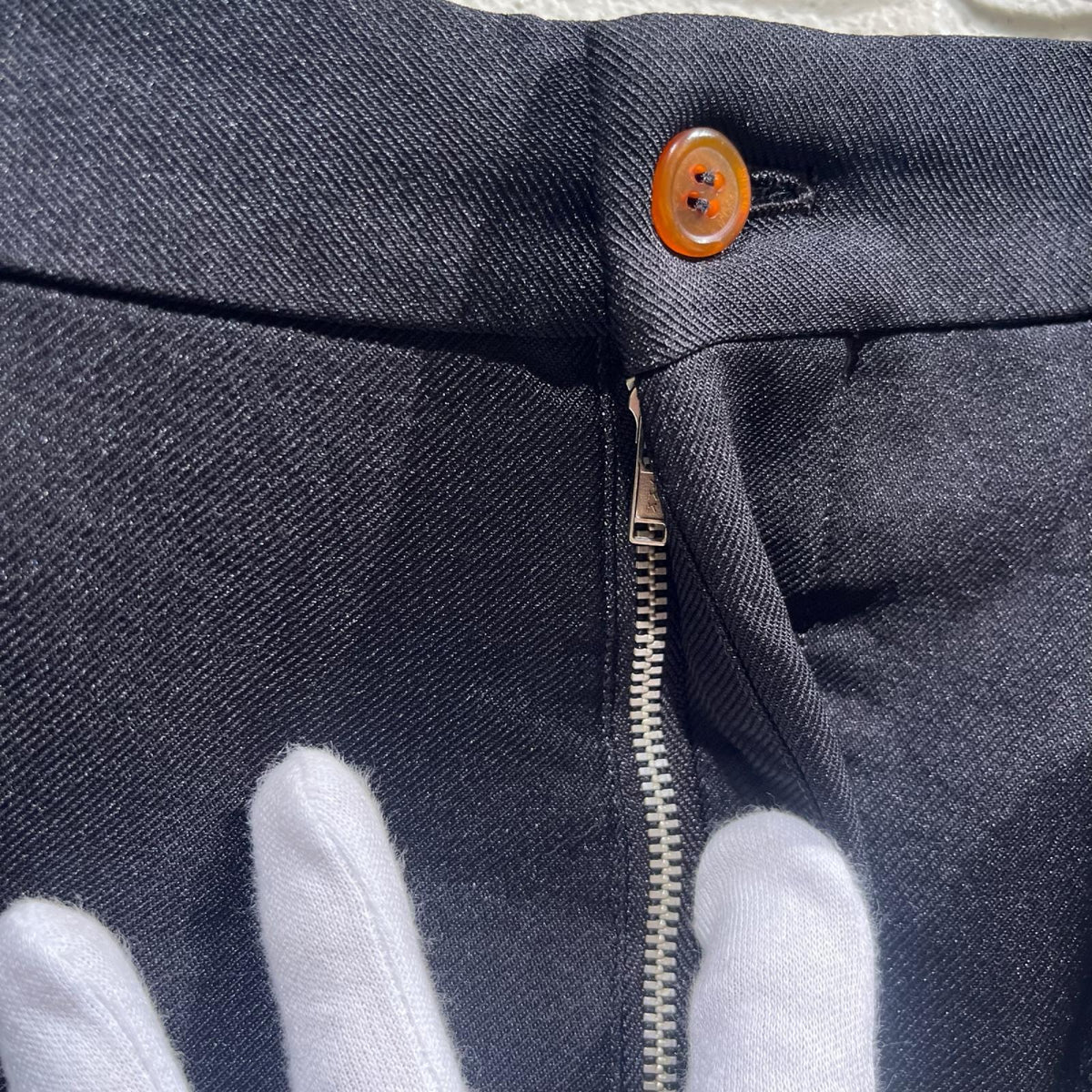 パンツ 24SS HOMME PLUS ポリ縮絨変形ハーフパンツ M ブラック