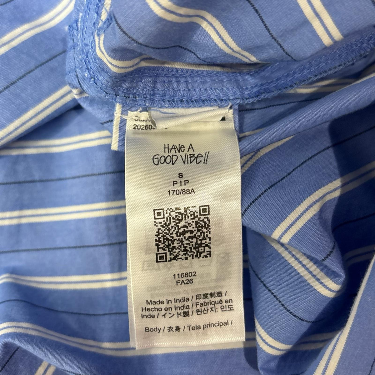 パンツ 26SS Pajama Pant Stripe 水色 (S) S ブルー