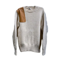 ニット leather patch p/o cashmere sweater knit