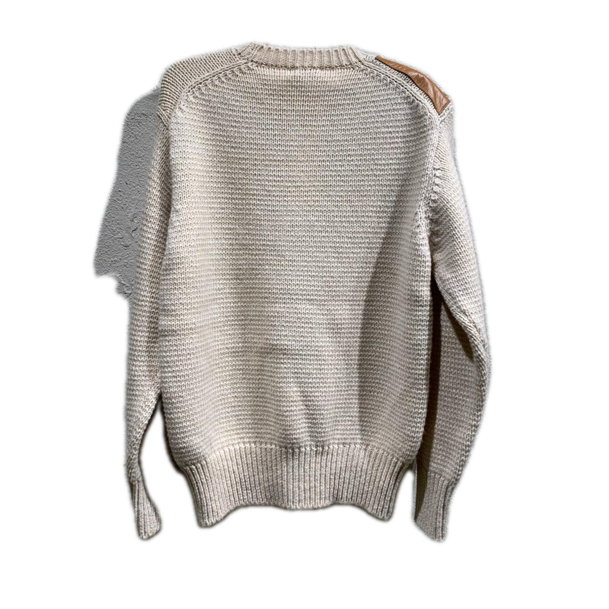 ニット leather patch p/o cashmere sweater knit