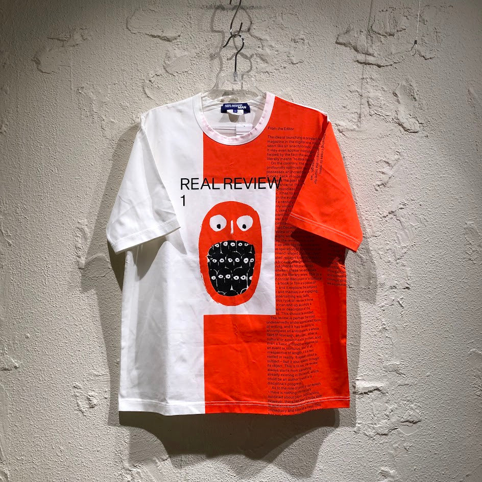 半袖Tシャツ 20ss 綿度詰天竺Real Review プリント Tシャツ