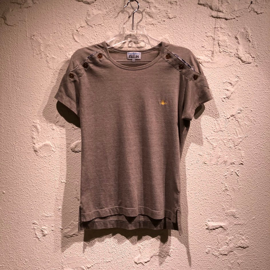 半袖Tシャツ ショルダーボタン Tシャツ
