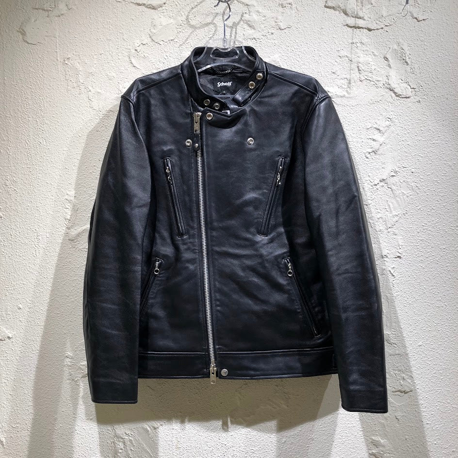 レザージャケット DOUBLE BREST RIDERS XL ブラック