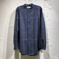 長袖シャツ 22AW Gradation Grid Shirt スタンドカラーウールシャツ