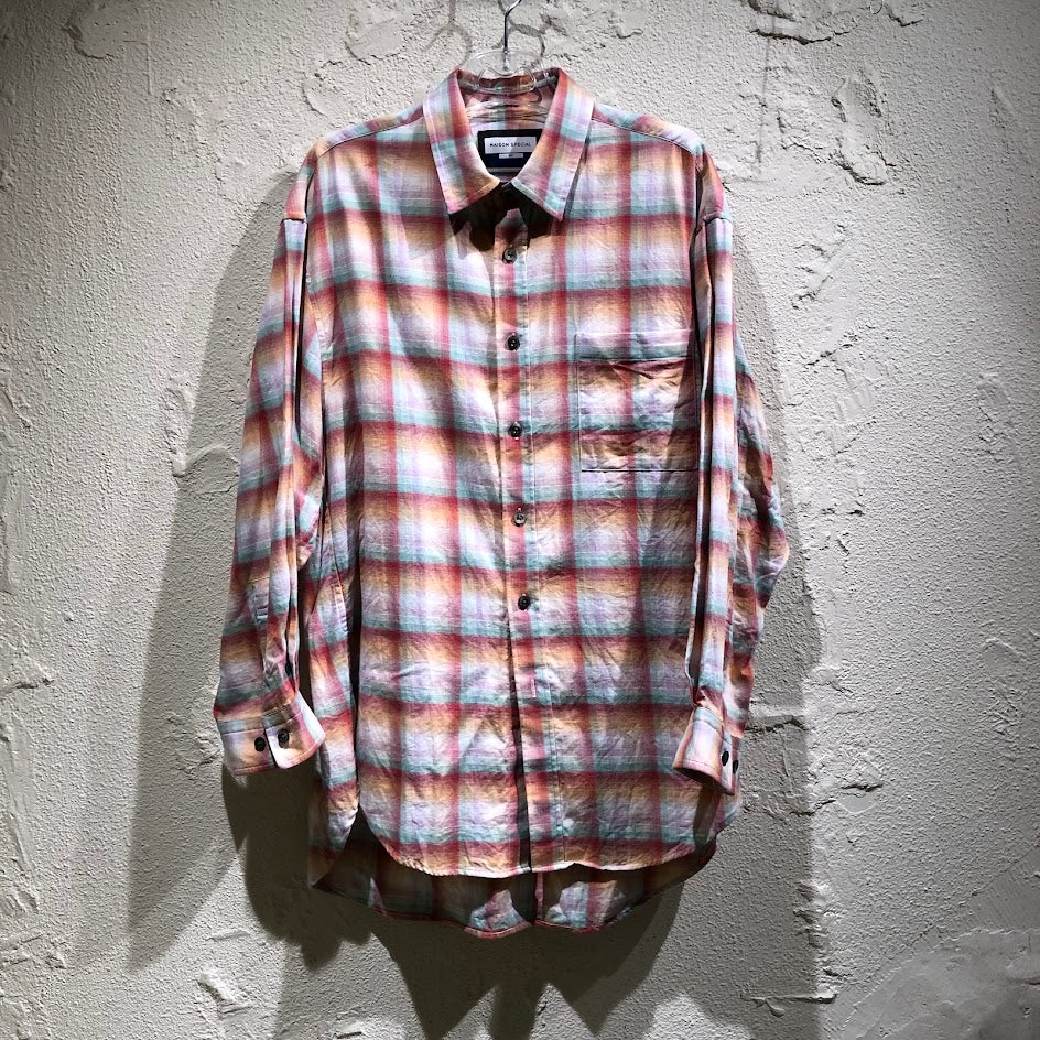 長袖シャツ 24AW Destroy Damage Ombre Check Shirt