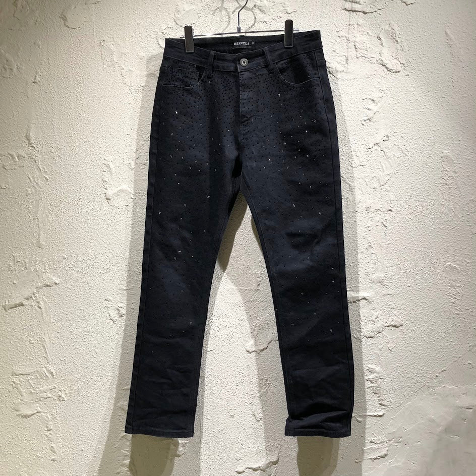 デニムパンツ HESNTLS シルバースタッズデニム