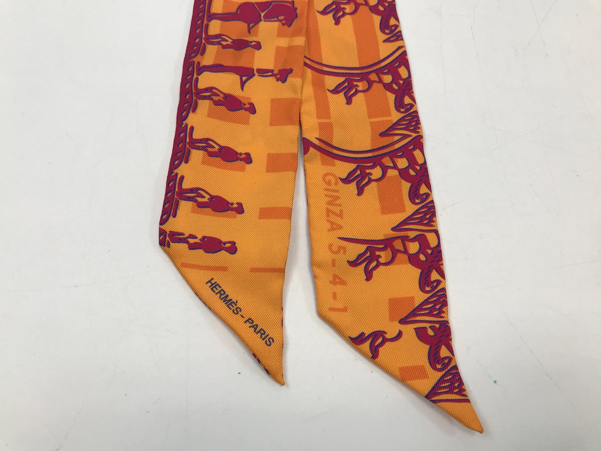 HERMES ツイリー フォーブル24 限定モデル シルクスカーフ オレンジ
