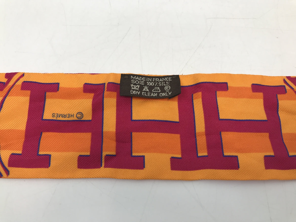 HERMES ツイリー フォーブル24 限定モデル シルクスカーフ オレンジ
