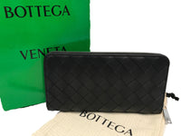BOTTEGA VENETA イントレチャート ジップアラウンドウォレット ブラック