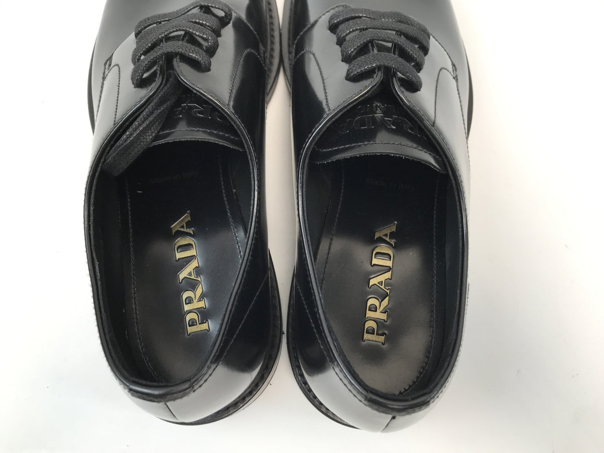 PRADA プラダ 2EB198 レースアップシューズ 表記サイズ7 ブラック 25.5cm (US7 1/2 UK7 EU41)