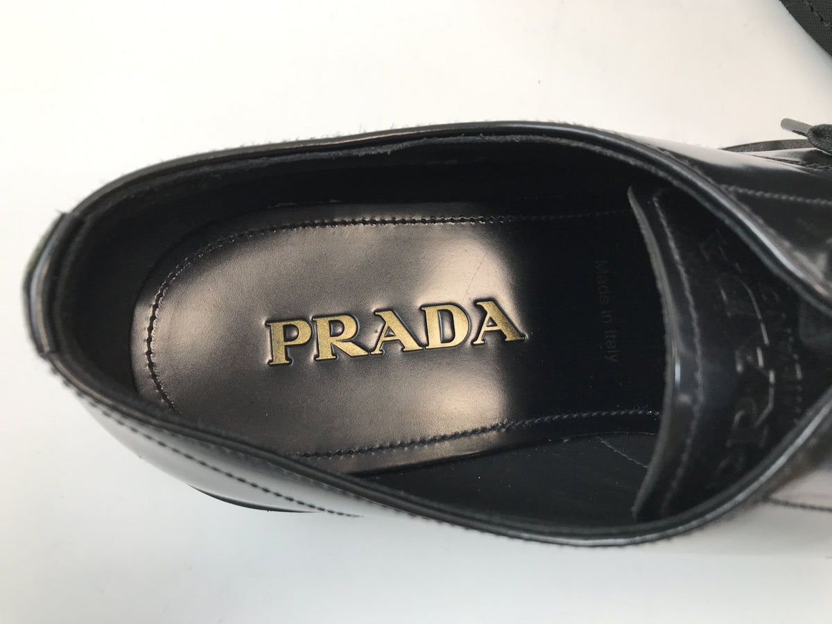 PRADA プラダ 2EB198 レースアップシューズ 表記サイズ7 ブラック 25.5cm (US7 1/2 UK7 EU41)