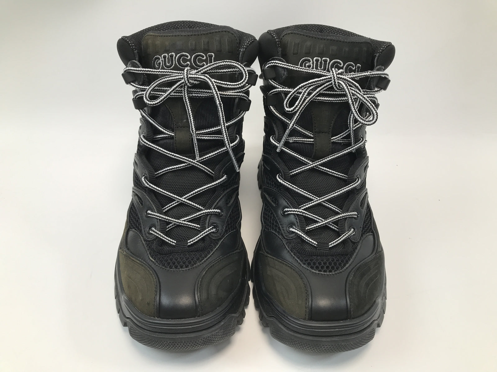 Contrast-Panel Lace-Up Boot BLK 26.0cm