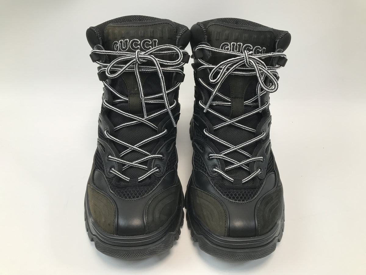 GUCCI グッチ コントラストパネル レースアップブーツ Contrast-Panel Lace-Up Boot ブラック 26.0cm 表示サイズ7 26cm (US8 UK7 1/2 EU42)