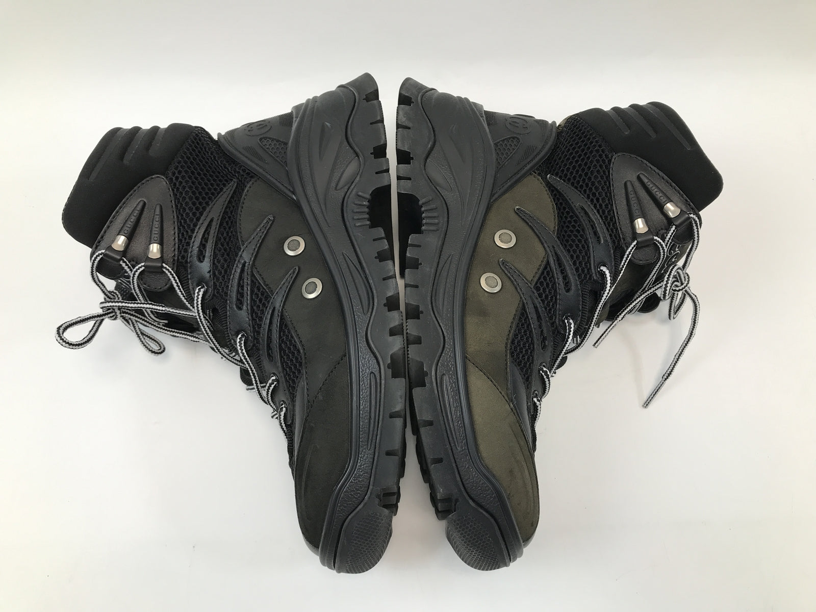 Contrast-Panel Lace-Up Boot BLK 26.0cm