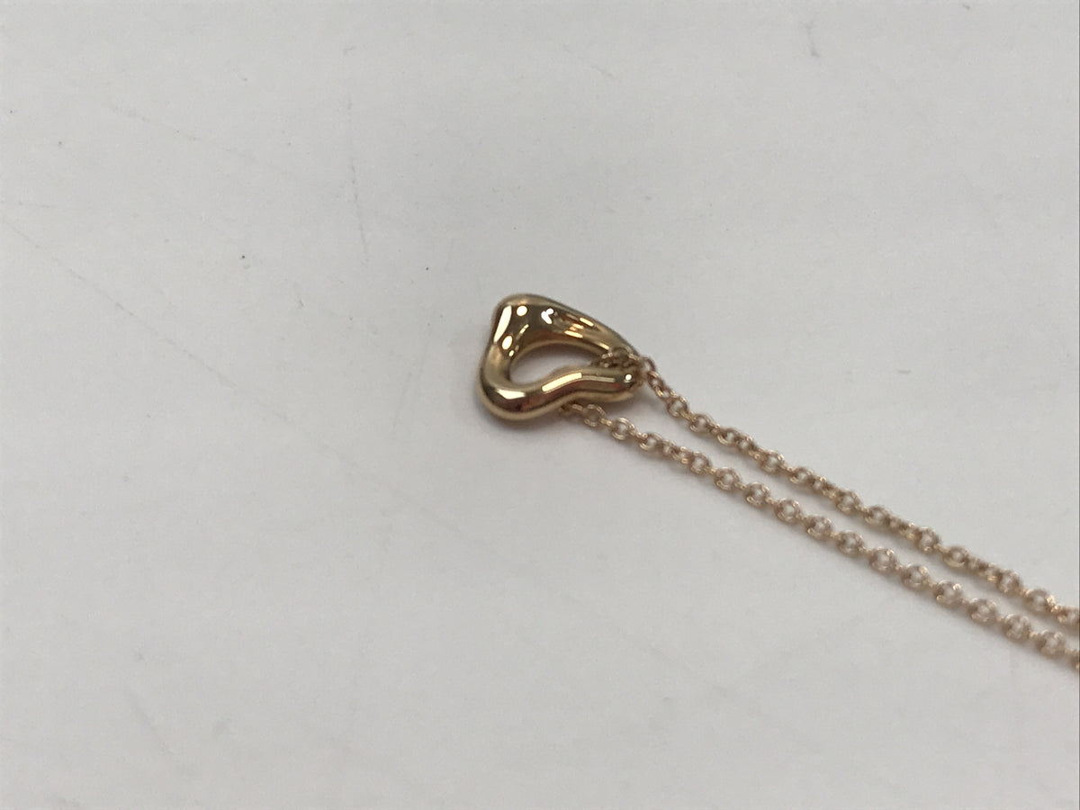 AU750(K18PG) オープンハート ミニ ネックレス