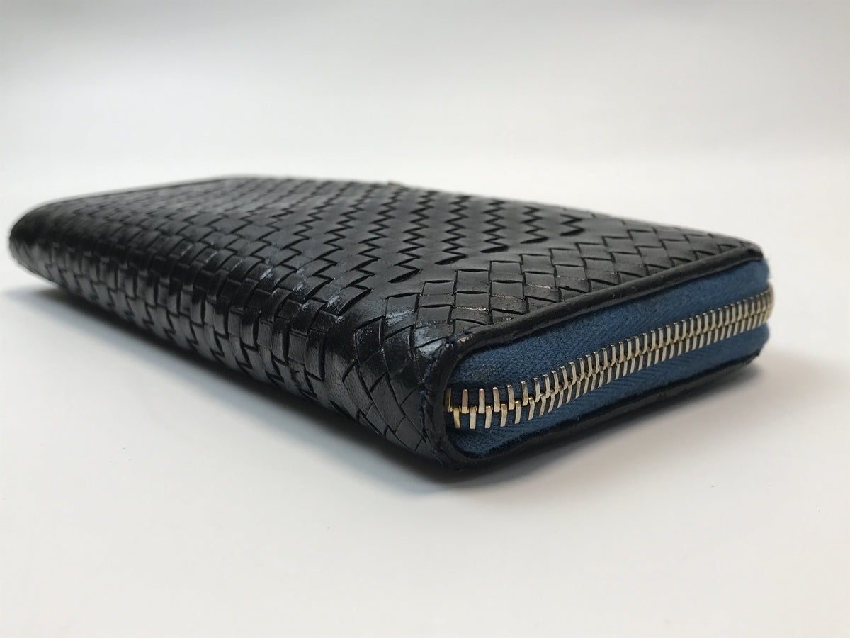 PRADA 編み込みレザー L字ファスナー 長財布 1M1183