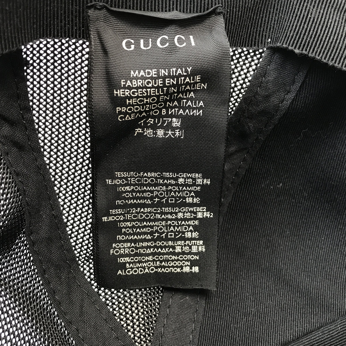 GUCCI GGナイロンベースボールキャップ BLK