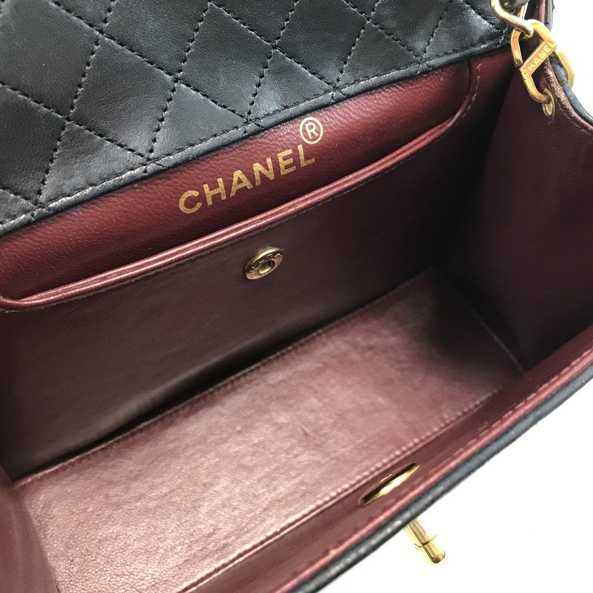 CHANEL/ラムスキン/チェーンショルダーバッグ/BLK
