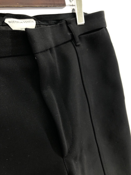 BOTTEGA VENETA 2021MODEL ウール 裾ジップ スレッチデザインパンツ 黒