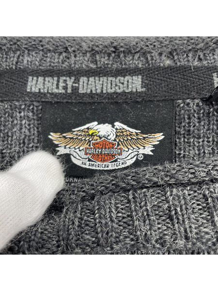 Harley-Davidson ワッペン バックロゴ ニット XXL グレー