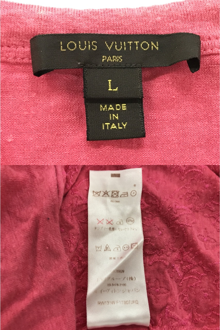 13SS　モノグラムレース　リネン　ピンク L