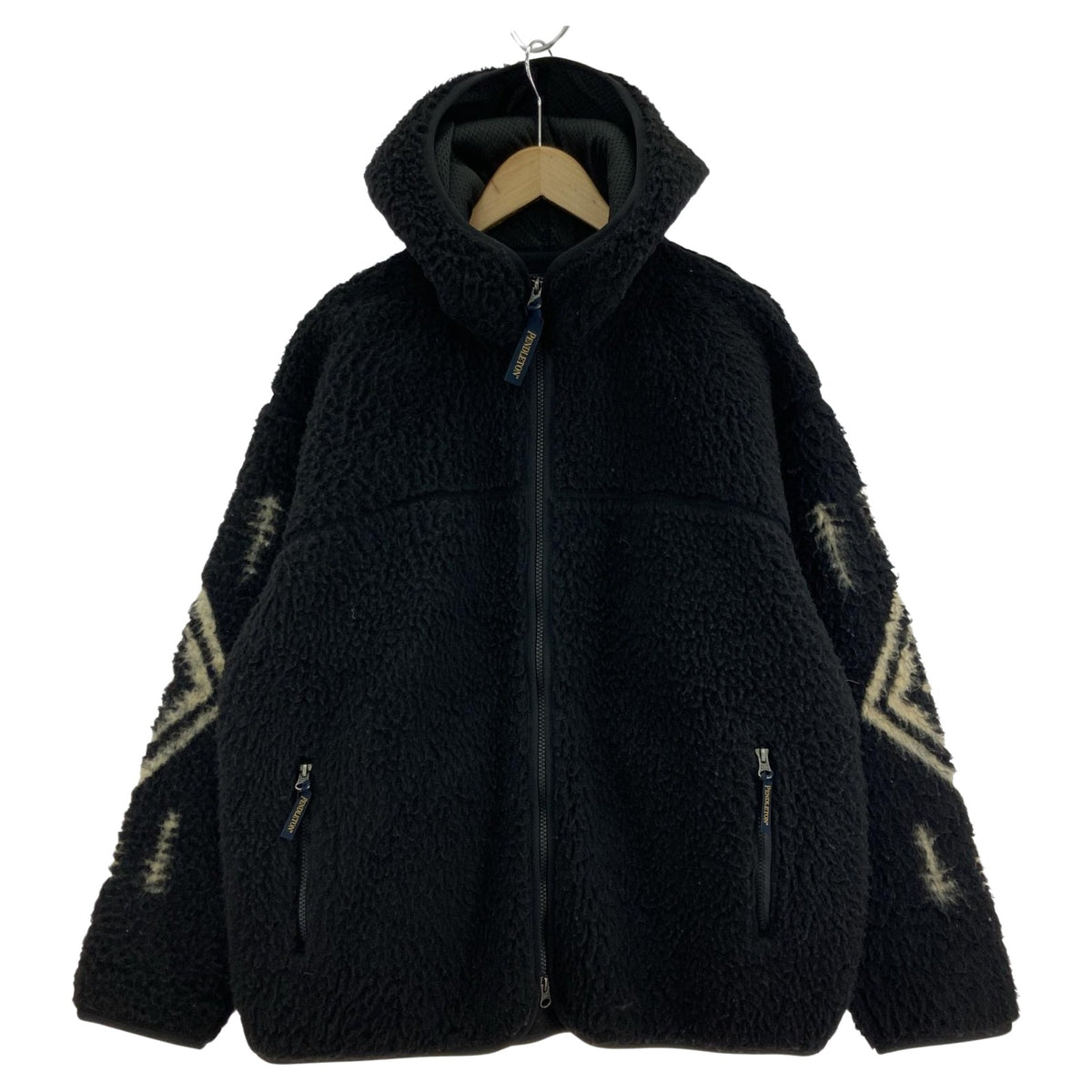 ブルゾン JACQARD BOA FLEECE HOODIE M ブラック