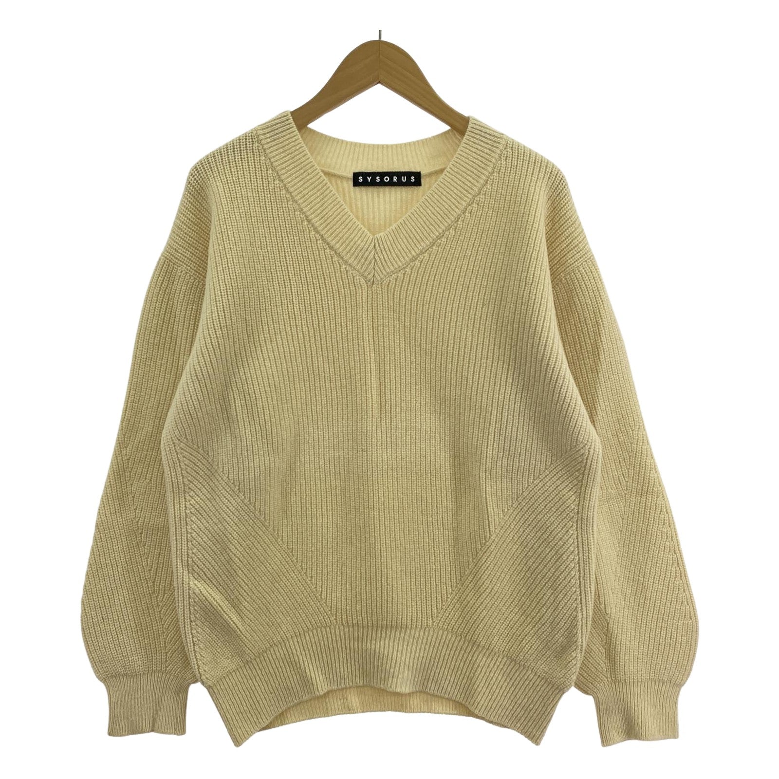 その他トップス SYSORUS × akko3839　Vネックミドルゲージニ ベージュ