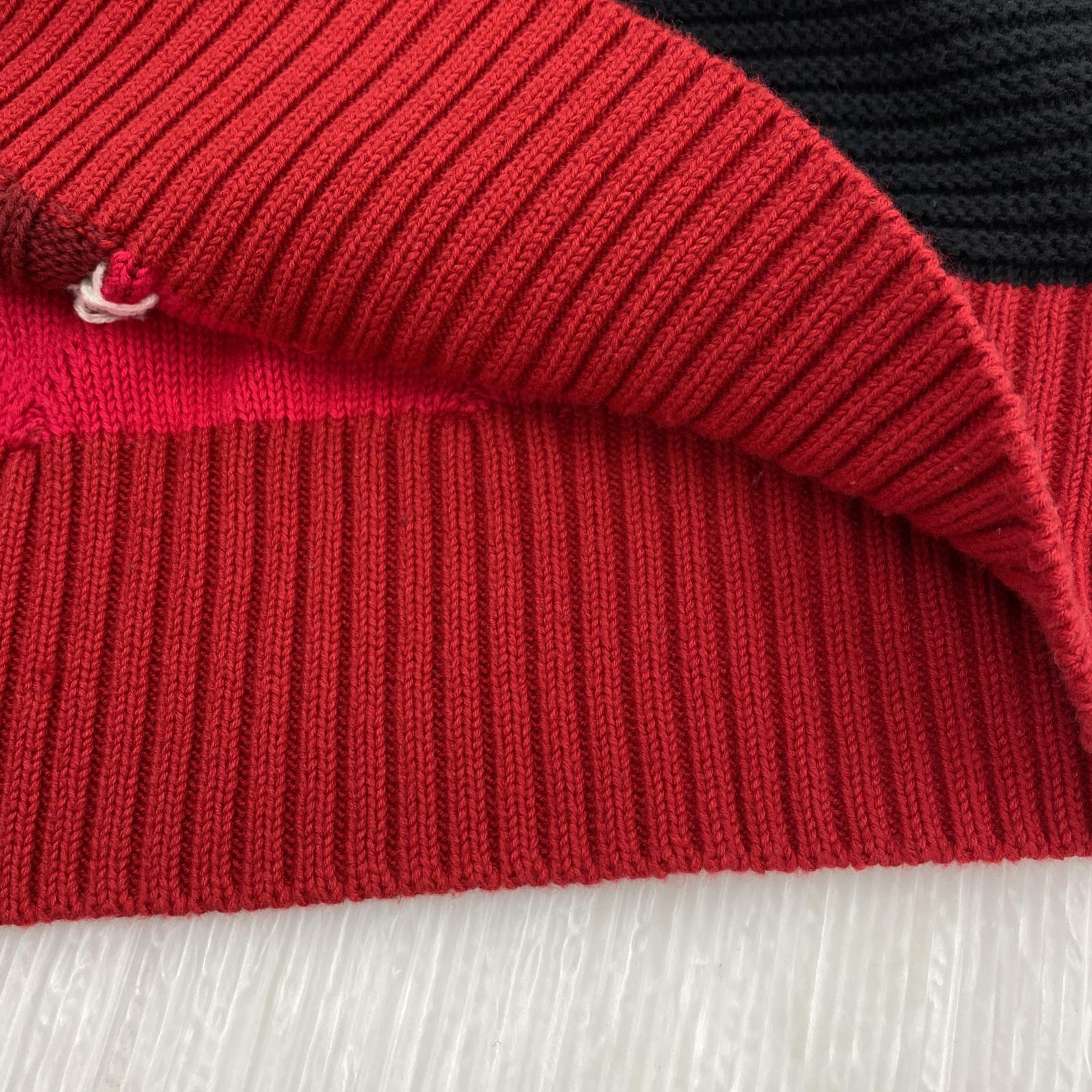 その他トップス STUSSY 22AW ﾊﾟｯﾁﾜｰｸﾆｯﾄ ﾚｯﾄﾞ M M