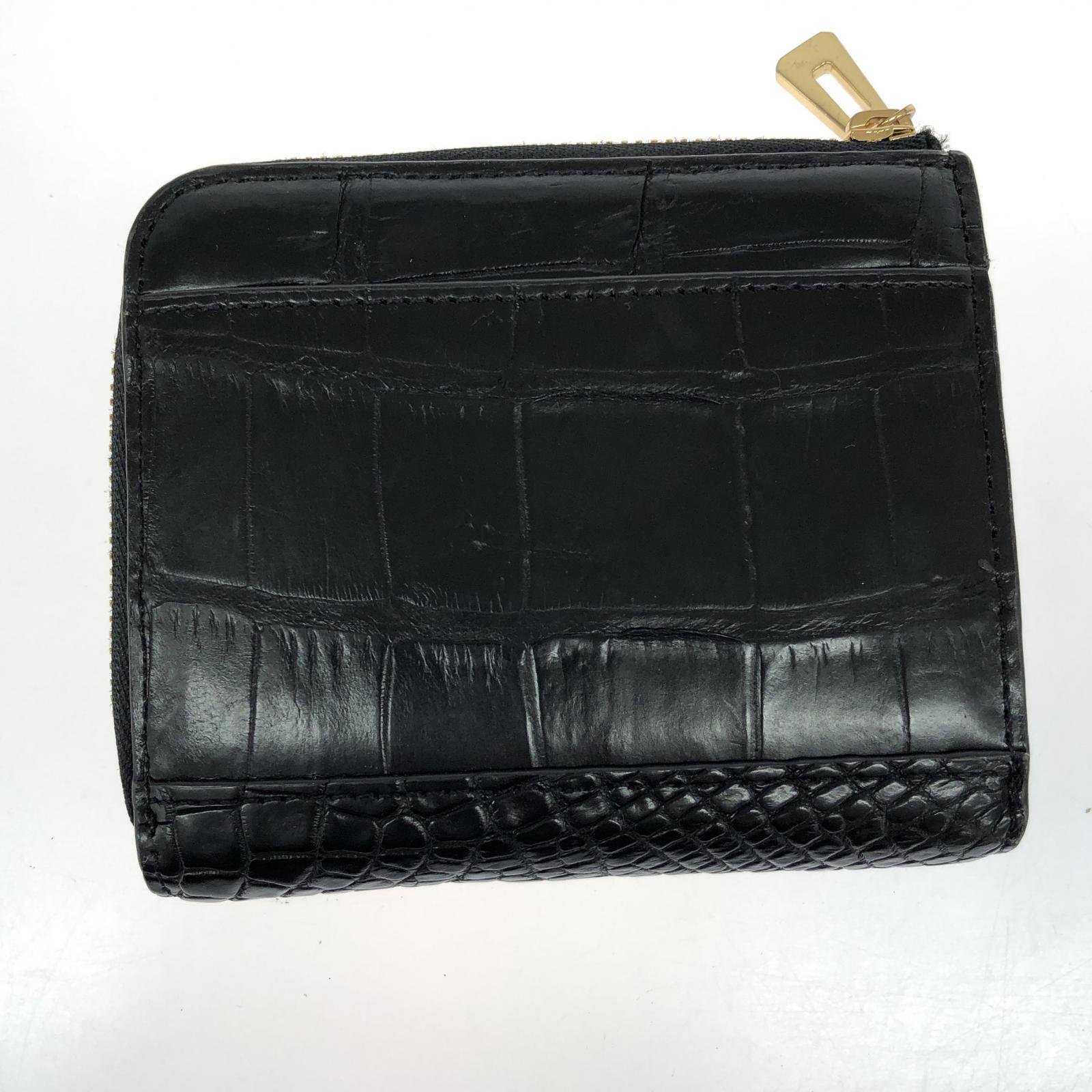 コインケース クロコダイル コンパクトウォレット BLK ブラック