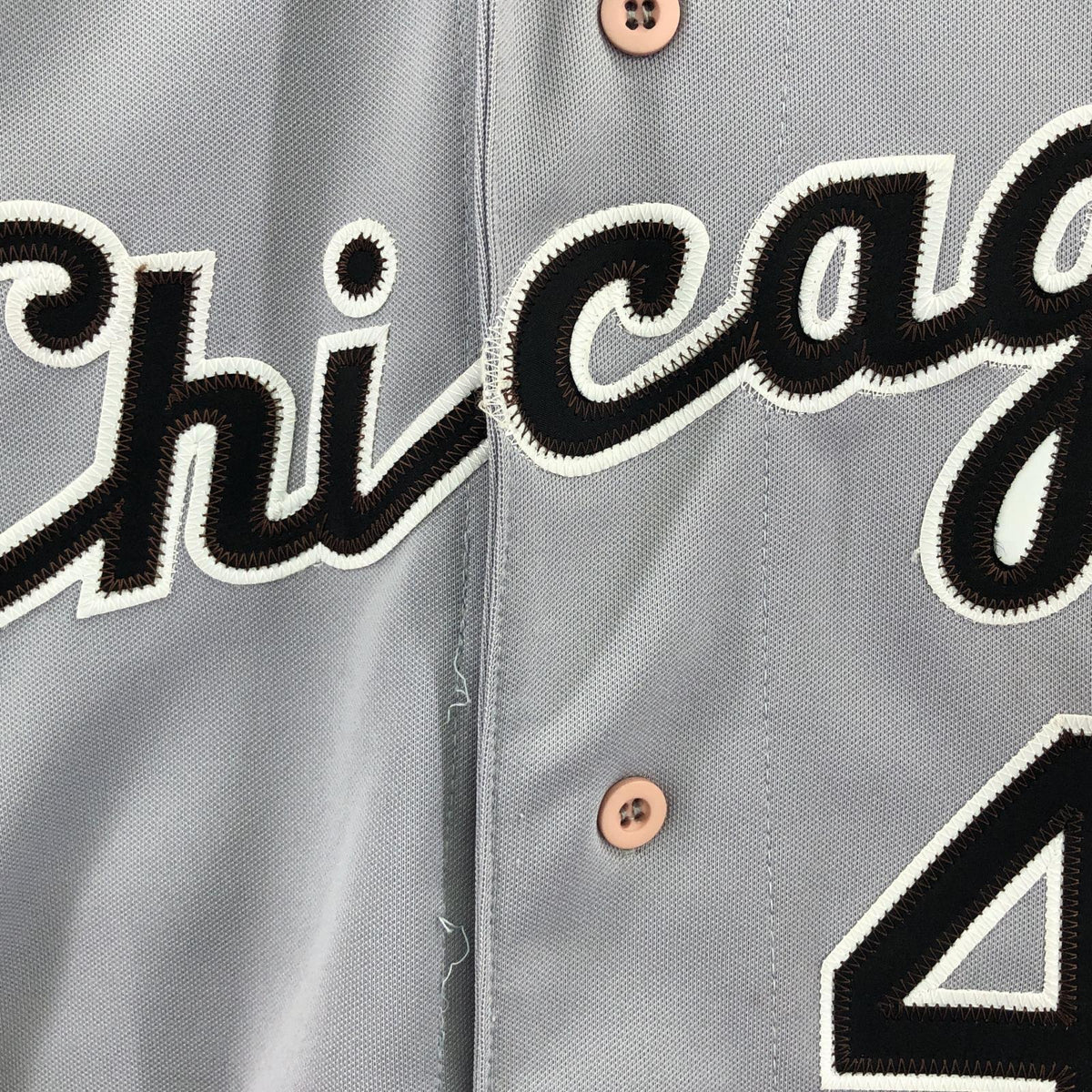 長袖シャツ mitchell&ness　ﾍﾞｰｽﾎﾞｰﾙｼｬﾂ ﾎﾜｲﾄｿｯｸｽ ﾏｲｹﾙｼﾞｮｰﾀﾞﾝ　4XL グレー