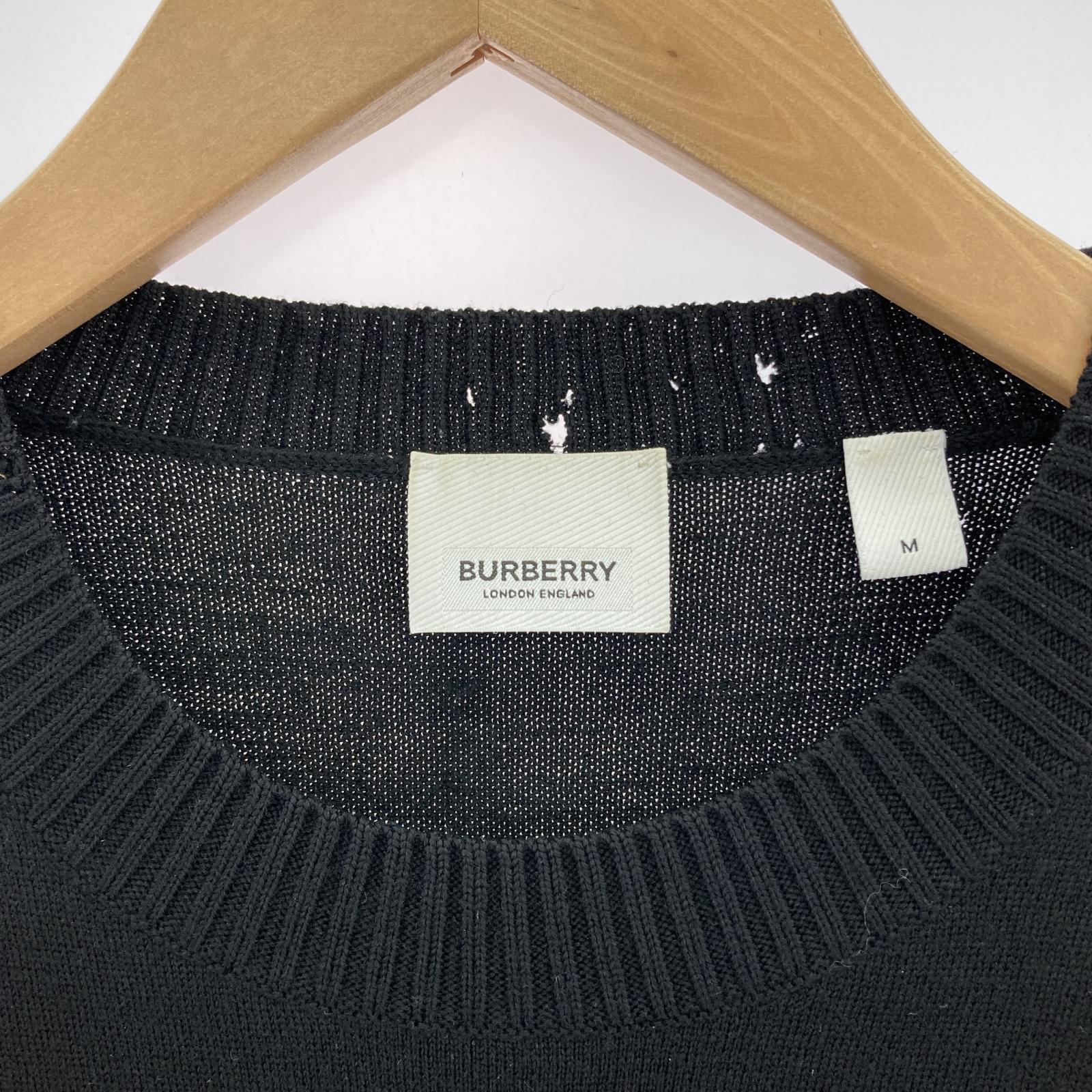 その他トップス BURBERRY LONDON ENGLAND ロゴニットカットソー 黒 M ブラック